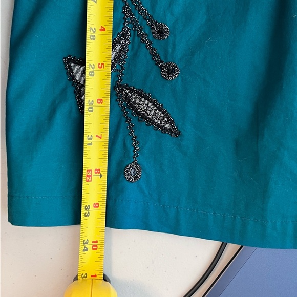 Free People Y2K Boho Sz 00 Leaf Motif Ocean Embriodered Boho Mini Dress - Picture 11 of 12